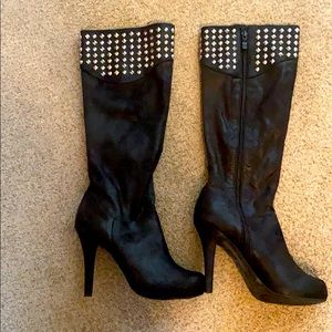 Like new, knee high studded high heel BCBG boots!
